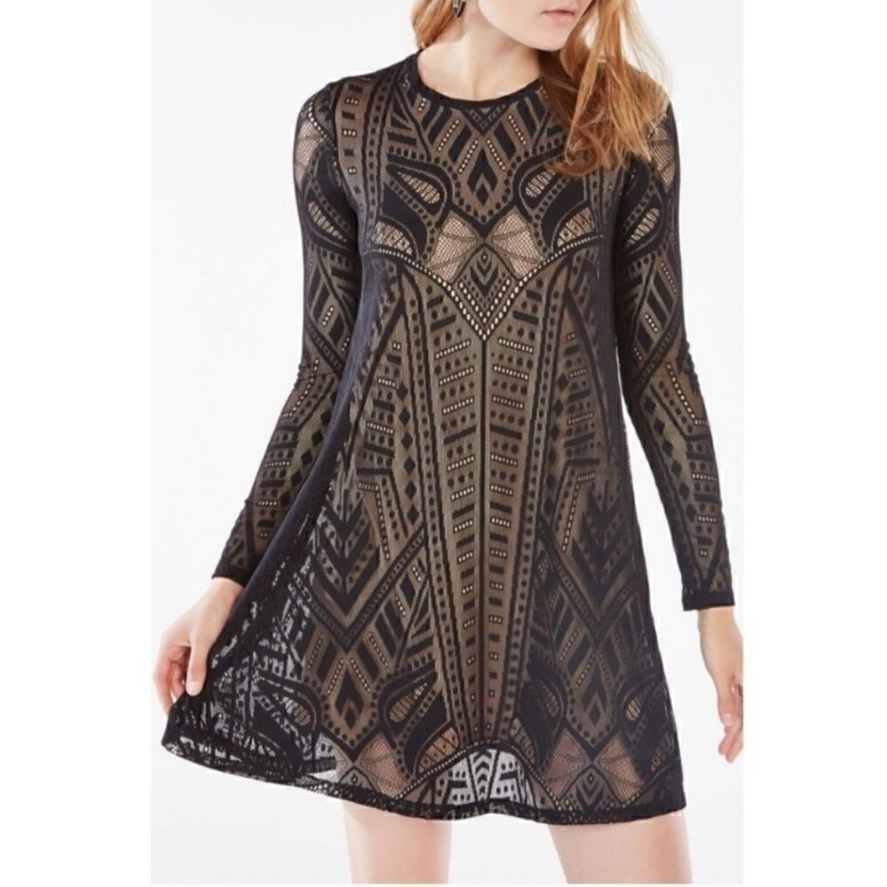 BCBGMaxAzria Natyly Black Lace Dress Size Medium